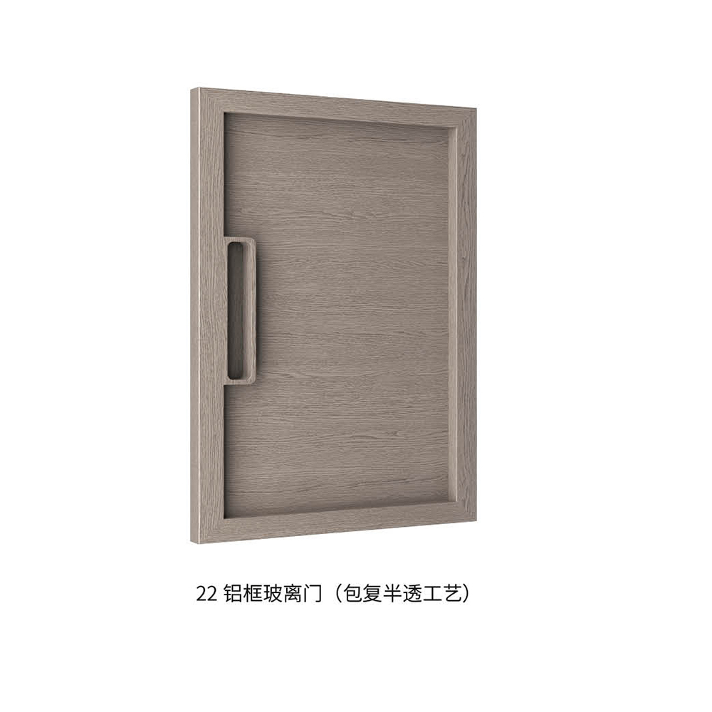 22鋁框玻璃門（包復(fù)半透工藝）